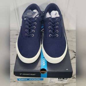 NWT St. John's Bay Northport men's blue boat shoes sneakers size 10M